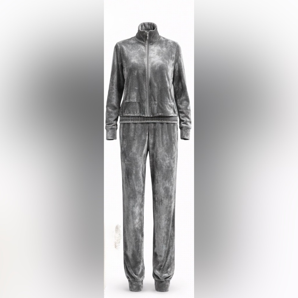 Gray Velvet Sweatsuit